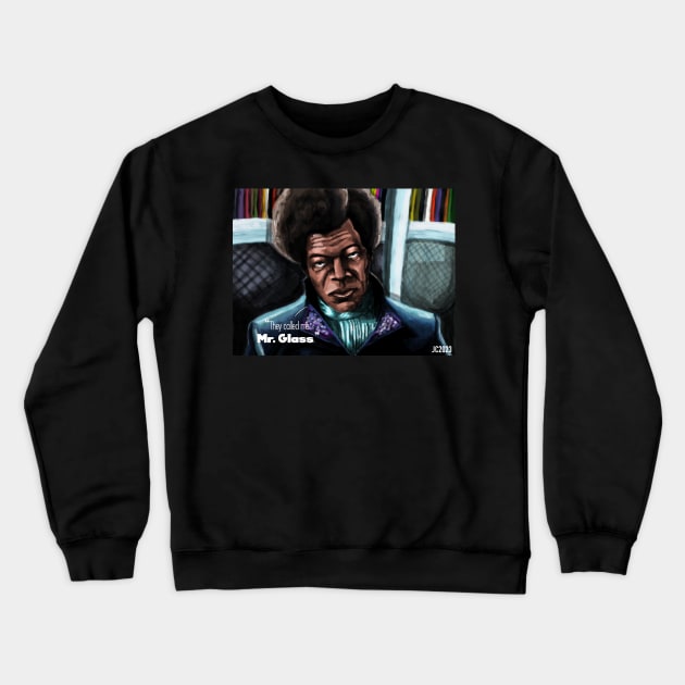 Unbreakable “Mr. Glass” portrait (digital) Crewneck Sweatshirt by StagArtStudios